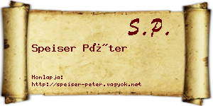 Speiser Péter névjegykártya