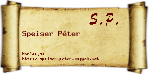 Speiser Péter névjegykártya