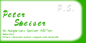 peter speiser business card